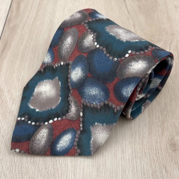 Vintage 90s Christian Dior Monsieur Men's Italy Made 100% Silk Necktie 59"x3.75" - Picture 2 of 11